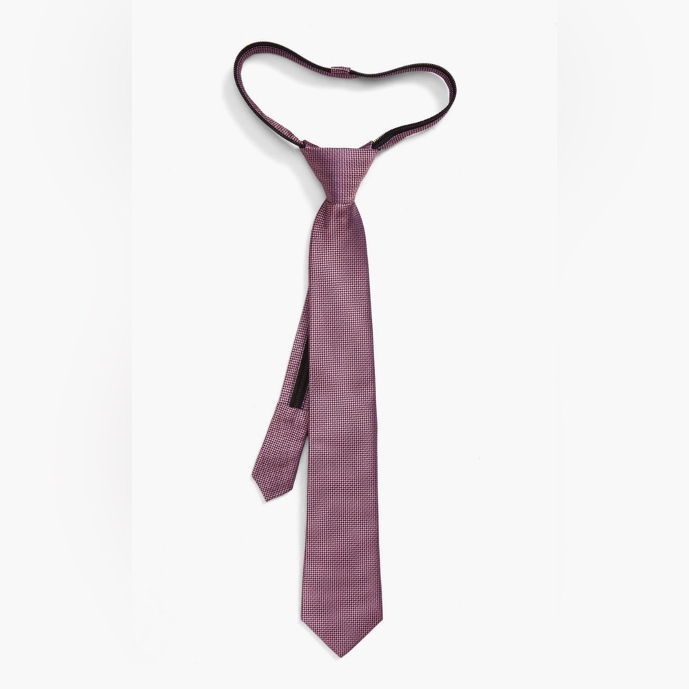 Nordstrom Kids Roberto Mason Silk Zipper Tie, Big Boys, Pink + Navy Blue